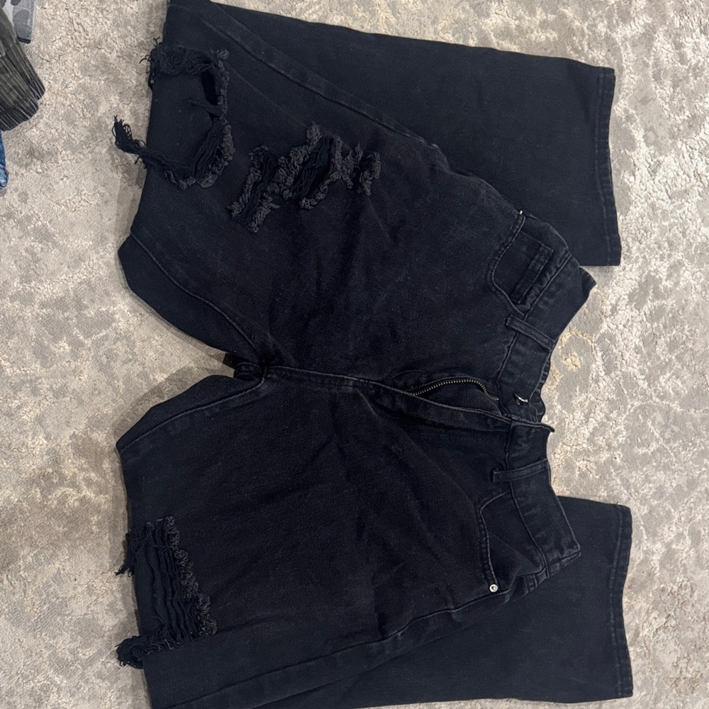 SHEIN Black Flare & Wide Leg Jeans